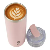 Kubek samomieszający 350ml stalowy termos na zimne i gorące smycz usb