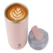 Kubek samomieszający 350ml stalowy termos na zimne i gorące smycz usb