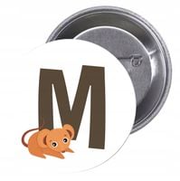 Przypinki buttony LITERKI DLA DZIECI - M