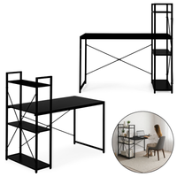 Biurko loftowe 120x60 cm z regałem czarne STL24CZ