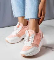Różowe sneakersy na koturnie Ann 40