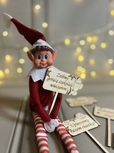 ELF PSOTNIK FIGURKA ZESTAW TABLICZKI DRZWI ZADANIA ADWENTOWE PAKA GADŻETY na Arena.pl