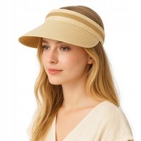 Kapelusz damski daszek na głowę przeciwsłoneczny VISORA beżowy