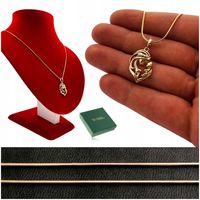 PIĘKNY ZŁOTY ŁAŃCUSZEK ZE STALI CHIRURGICZNEJ ŁAŃCUSZEK ZAWIESZKA CYRKONIE