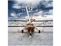 30X30CM ZEGAR SAMOLOT ŚMIGŁOWY OBRAZ DREWNO
