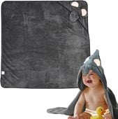 Ręcznik Kąpielowy z Kapturem dla Niemowląt Słoń Szary 90x90cm Poliester