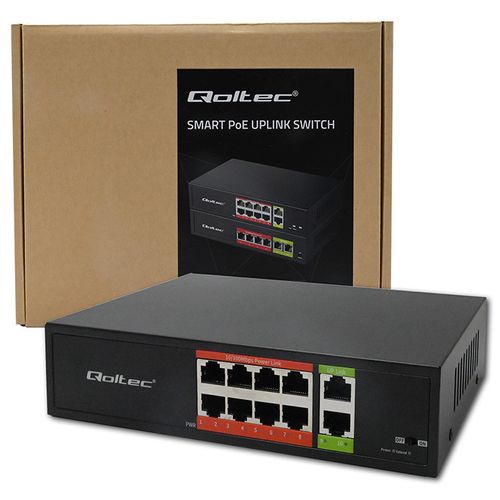 Qoltec Switch PoE 8+2 RJ45 Fast Ethernet 120W na Arena.pl