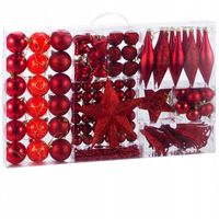 BOMBKI CHOINKOWE 6/4/3cm 102SZT ZESTAW CZERWONY