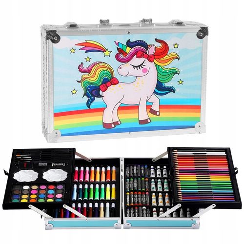 ZESTAW ARTYSTYCZNY PLASTYCZNY KREATYWNY DO MALOWANIA DLA DZIECKA WALIZKA na Arena.pl