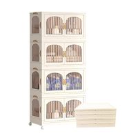 Szafka modułowa składana 4 poziomy 225L na kółkach 126,5x55x32,5 cm biała