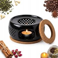 PODGRZEWACZ CERAMICZNY CZARNY Ø 13-14,8 CM DO DZBANKA NA ŚWIECZKĘ TEA LIGHT
