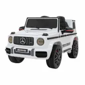 Mercedes AMG G63 dla dzieci  + Pilot + MP3 LED + Wolny Start + EVA + Pasy Biały