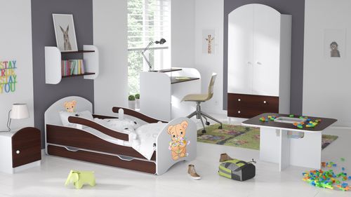 Łóżko dziecięce LEO 180x80 biało-wenge na Arena.pl