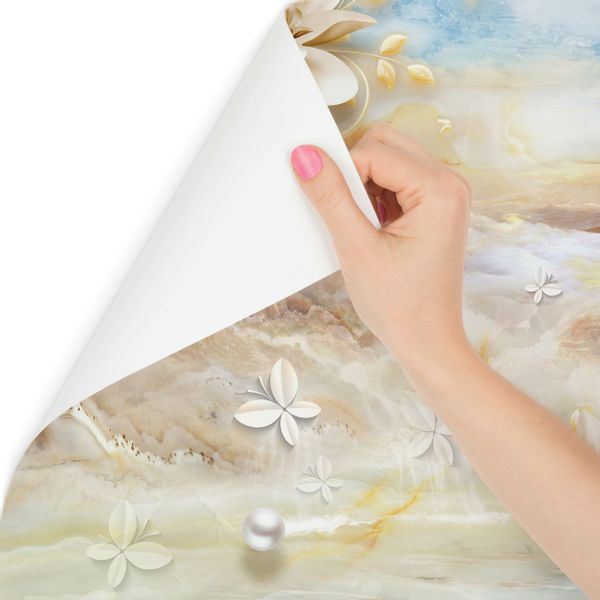 Fototapeta Ścienna Kwiaty PERŁY Marmur Abstrakcja 270cm x 180cm zdjęcie 5