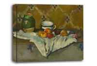 Still Life with Jar, Cup, and Apples, Paul Cézanne - obraz na płótnie 80x60 cm