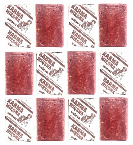 MIĘSO MROŻONE WOŁOWE DLA PSA BEZ KOŚCI BARF SUROWE ŚWIEŻE KARMA WOŁOWA 10KG na Arena.pl