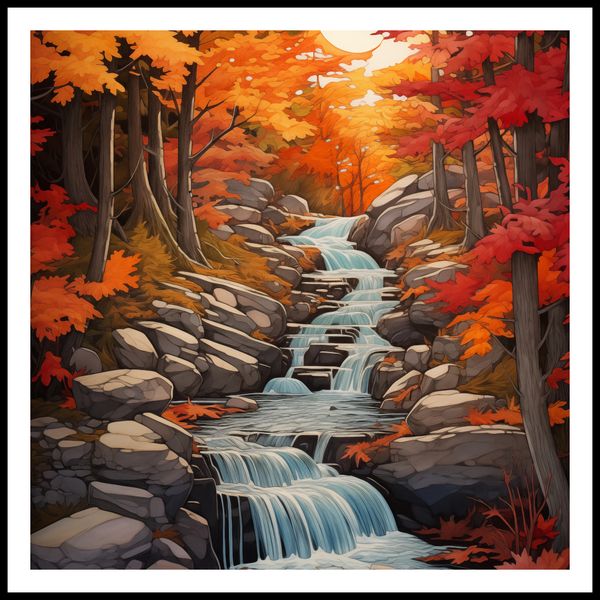 Plakat 70x70cm Jesienne Wodospady zdjęcie 3