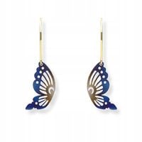 KOLCZYKI SKRZYDŁA SREBRO POZŁACANE TYTAN