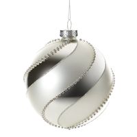 Bombka świąteczna szklana choinkowa bombki SZ443 10cm srebrna x4