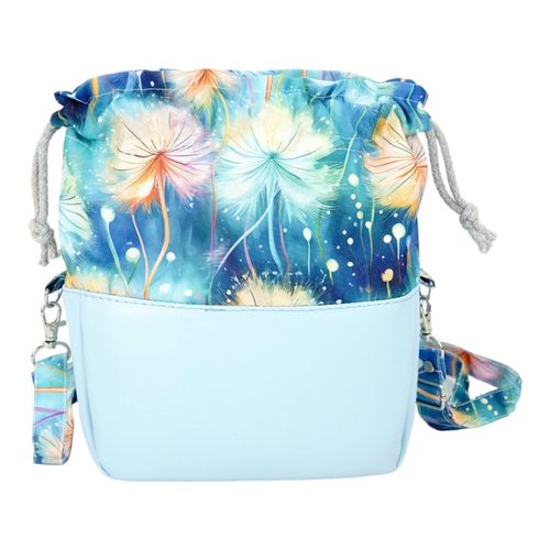 Torebka Sakiewka Błękitna z Motywem Dmuchawców – Handmade na Arena.pl