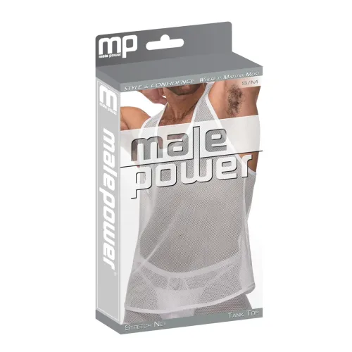 male power stretch net top l/xl czarny siateczkowy tank na Arena.pl