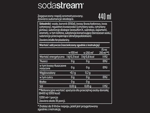 6x SYROP KONCENTRAT SODASTREAM 6 SMAKÓW DO SATURATORA 9l NAPOJU z 440ml na Arena.pl