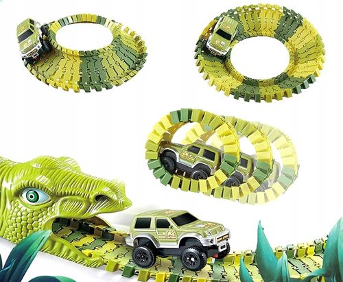 Tor Wyścigowy Park Dinozaurów Segmentowa Budowa XL 140 el. Akcesoria 210cm na Arena.pl