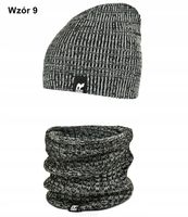 Polski KOMPLET MĘSKI CZAPKA zimowa - KOMIN uba szalik na prezent KOLORY