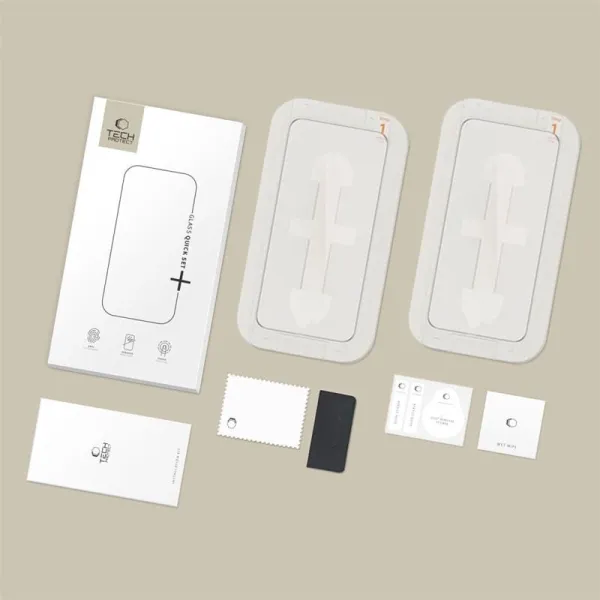 szkło hartowane tech-protect quick set+ 2-pack na iphone 16 pro zdjęcie 7
