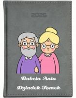 KALENDARZ A5 2026 DZIENNY NADRUK personalizowany prezent dla babci dziadka