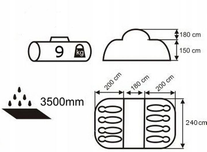 NAMIOT TURYSTYCZNY NADIR 8 PRO ACAMPER 3500mm H2O zdjęcie 13