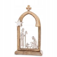 Figurka Szopka Bożonarodzeniowa z Drewna Mango i Metalu – 27 cm PREZENT