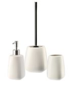 Zestaw komplet łazienkowy 3-elementowy PASTELLO ceramika biały matowy