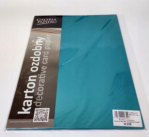 Karton Ozdobny Millenium Turkusowy 220G/M2 (20) na Arena.pl