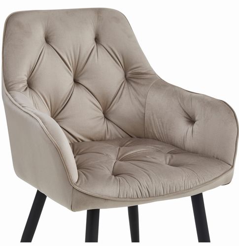 Krzesło JORK - ciemny beż aksamit / nogi czarne x 1 na Arena.pl