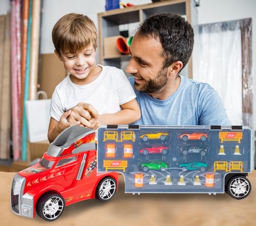 Ciężarówka z 6 Autkami 23 Elementy na Arena.pl