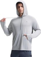 Bluza męska z kapturem do pływania UPF szybkoschnąca szara na lato S