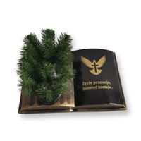 KSIĘGA na grób Podkład do stroików sztucznych Czarna ze złotym z doniczką