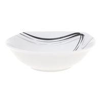 Salaterka kwadratowa miseczka na zupę 17 cm biała porcelana paski