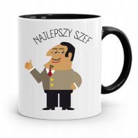 Kubek Czarny Prezent Szefa Najlepszy Szef Prezent Z Nadrukiem Ze Zdjęciem
