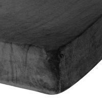 Prześcieradło z gumką FLANO 200X220 +30 cm polarowe czarne