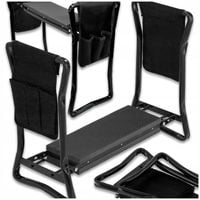 TABORET OGRODOWY KLĘCZNIK KRZESŁO DO OGRODU SKŁADANE MOCNE 3w1 CZARNY