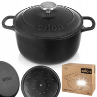 Garnek z pokrywką żeliwny emaliowany ciężki indukcja 22 cm 3.3L ORION