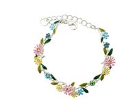 bransoletka delikatne, kolorowe kwiatuszki z kryształkami z kolekcji