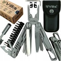 Scyzoryk Wielofunkcyjny ZESTAW Multitool SURVIVAL Stal NIERDZEWNA Etui