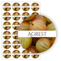 ETYKIETY etykietki arkusz naklejek samoprzylepne AGREST dżem sok 5 cm