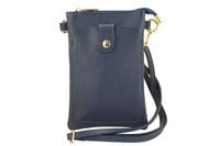 Torebka skórzana / etui na telefon - Granatowe jasne