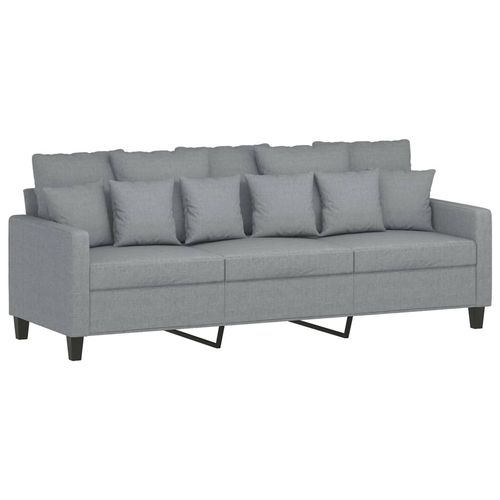 3-osobowa sofa z podnóżkiem, jasnoszara, 180 cm, tkaniną na Arena.pl