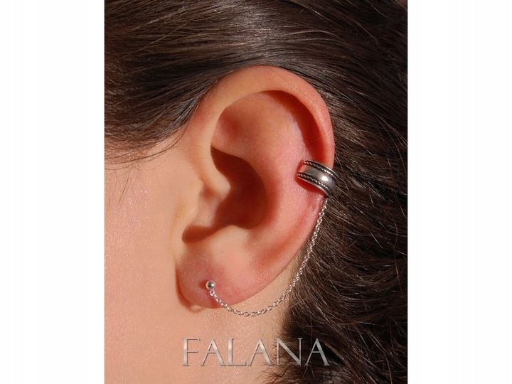 KOLCZYK NAUSZNICA Z ŁAŃCUSZKIEM WZÓR k1307 - 0,7g zdjęcie 3