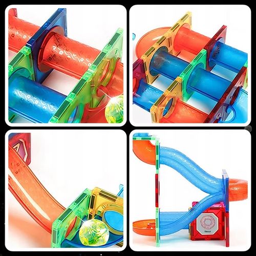 Klocki magnetyczne konstrukcyjne 49el 3D edukacyjne duży zestaw dla dzieci na Arena.pl